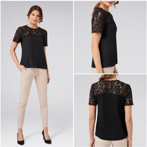 Forever New Black Embellished Fitted Blouse
